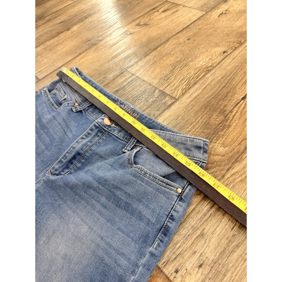 Chico's Platinum Jeans Women's 0.5 Short US-6 Blue Mid-Rise Slim Leg 30" Inseam - Picture 6 of 14